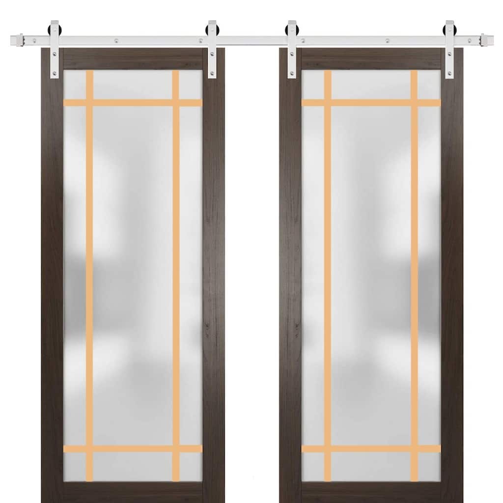 Sturdy Double Barn Door 36 x 80 Planum 2113 Chocolate Ash 13FT