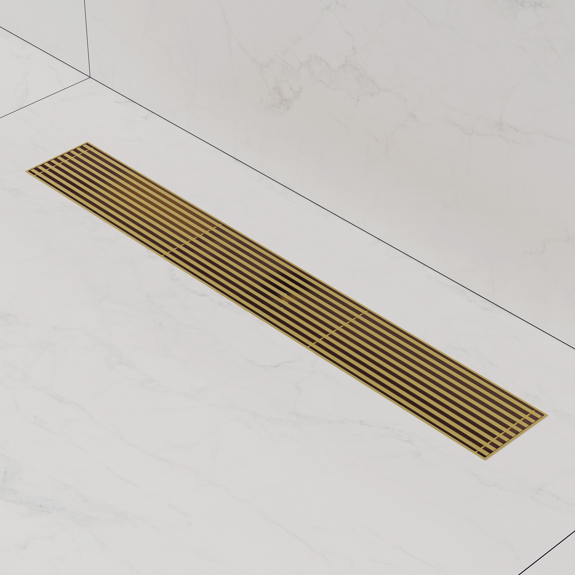 GRANDJOY 24-inch Stainless Steel Linear Shower Drain with High Flow Drainage and Anti-Odor Design