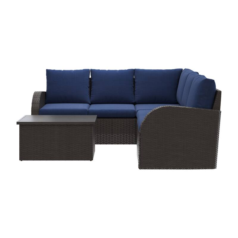 Brisbane Outdoor Wicker Sectional Set, 6pc