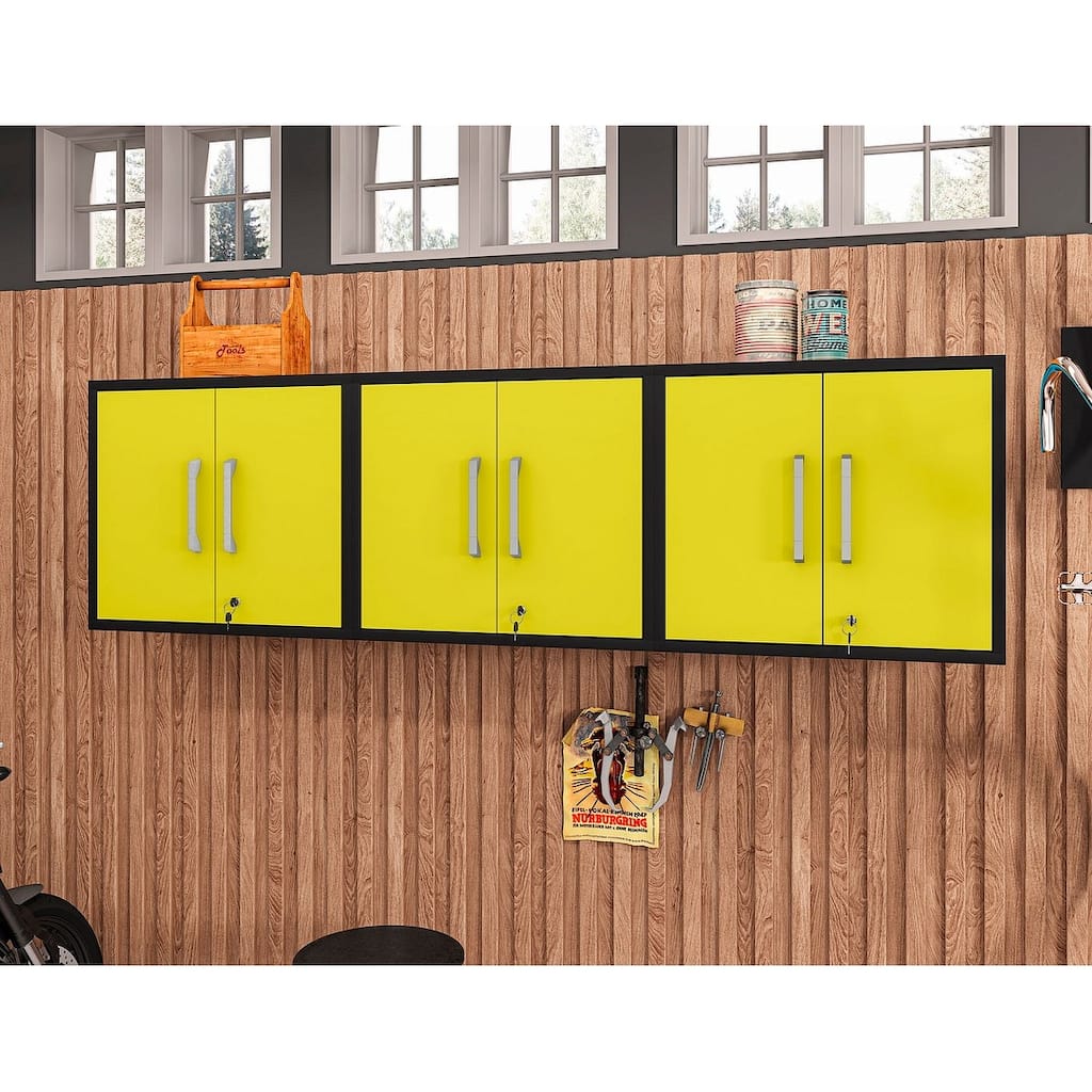 Manhattan Comfort Eiffel Floating Garage Cabinet (Set of 3)