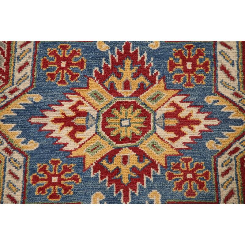 Kazak Area Rug Hand-Knotted Wool Carpet - 6'9" x 9'8"