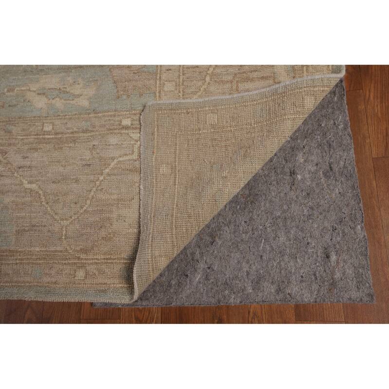Light Blue Oushak Vegetable Dye Area Rug Handmade Wool Carpet - 8'3"x 9'7"