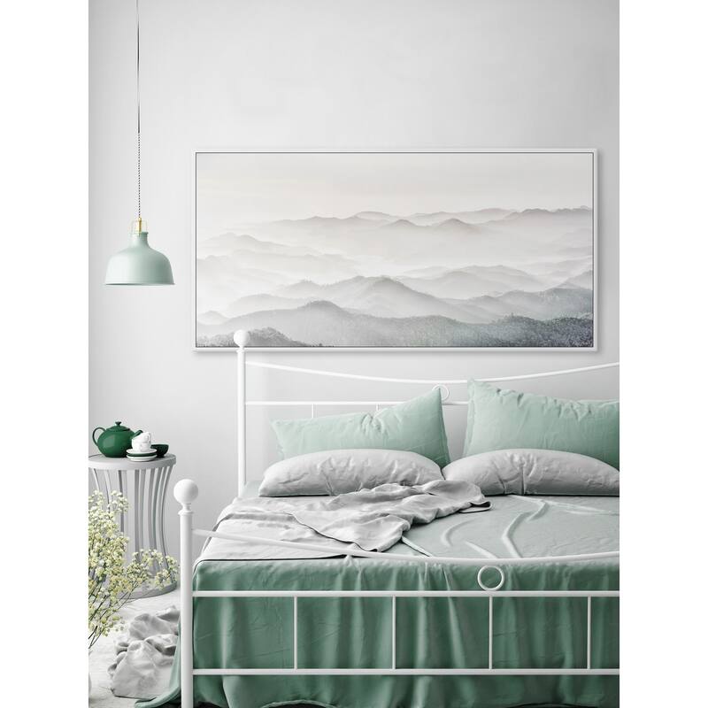 White Mountains Floater Framed Print on Canvas
