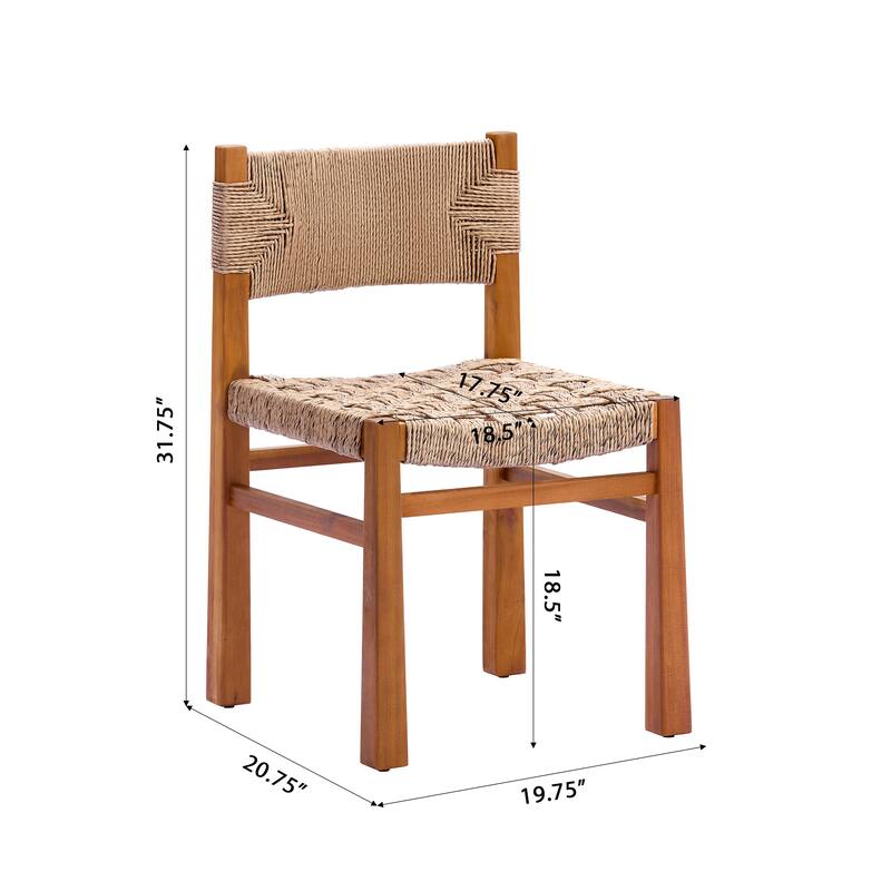 Christopher Knight Home - 7-Piece Rustic Acacia Wood Outdoor Dining Table Set with Wicker Woven Dining Chairs