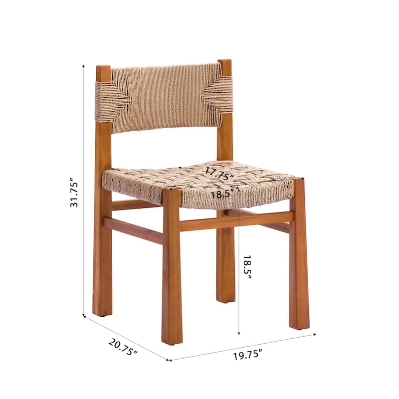 Christopher Knight Home - Tsuneko 7-Piece Outdoor Acacia Wood Dining Set with Woven Wicker Chairs & 70" Oval Dining Table