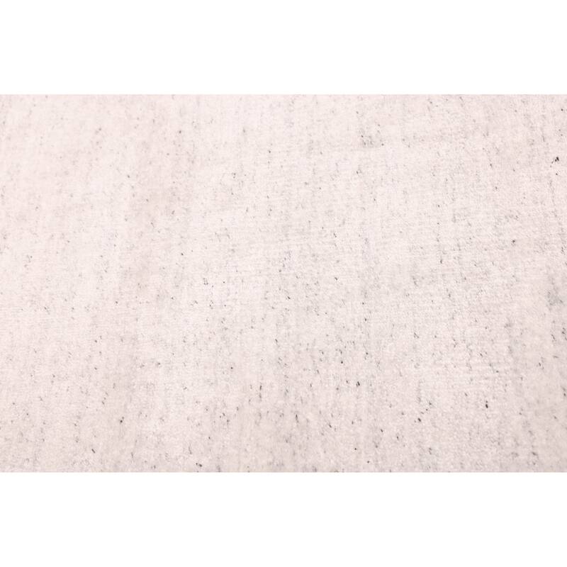 ECARPETGALLERY Hand Loomed Ananda Light Grey Viscose, Wool Rug - 9'0 x 12'0