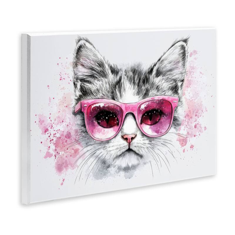 Stupell Cool Cat with Sunglasses Wall Plaque Art Design By LSR Creative Studio