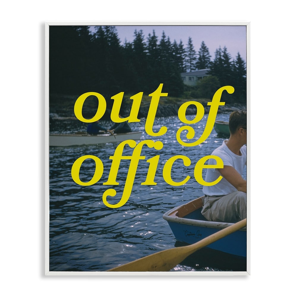 Stupell Out of Office Lake View Framed Giclee Art Design By Victoria Barnes