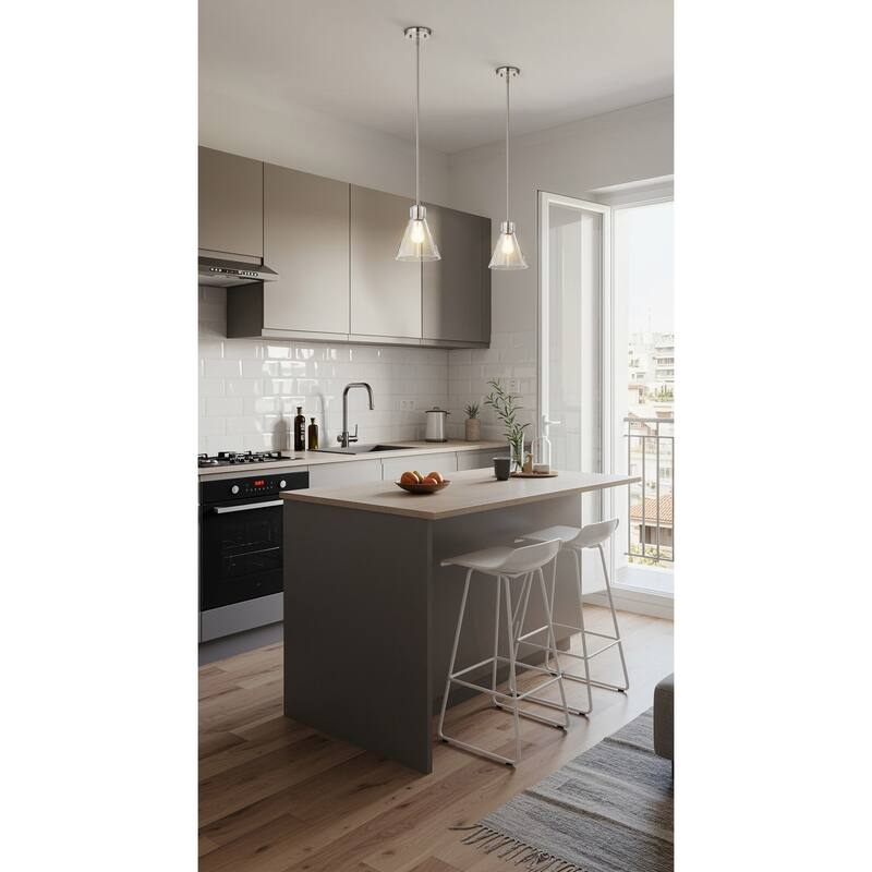 Gianna Mini Pendant Brushed Nickel Finish Clear Glass - Brushed Nickel