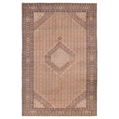 ECARPETGALLERY Hand-knotted Antalya Vintage Tan Wool Rug - 6'4 x 9'6
