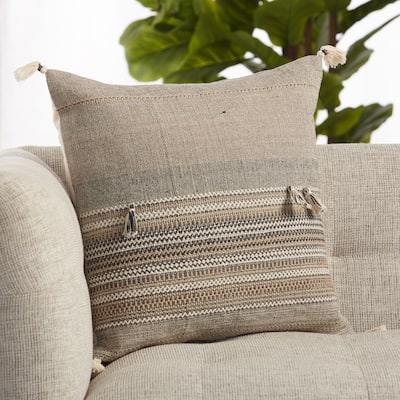 Cainen Brown/ Cream Striped Throw Pillow