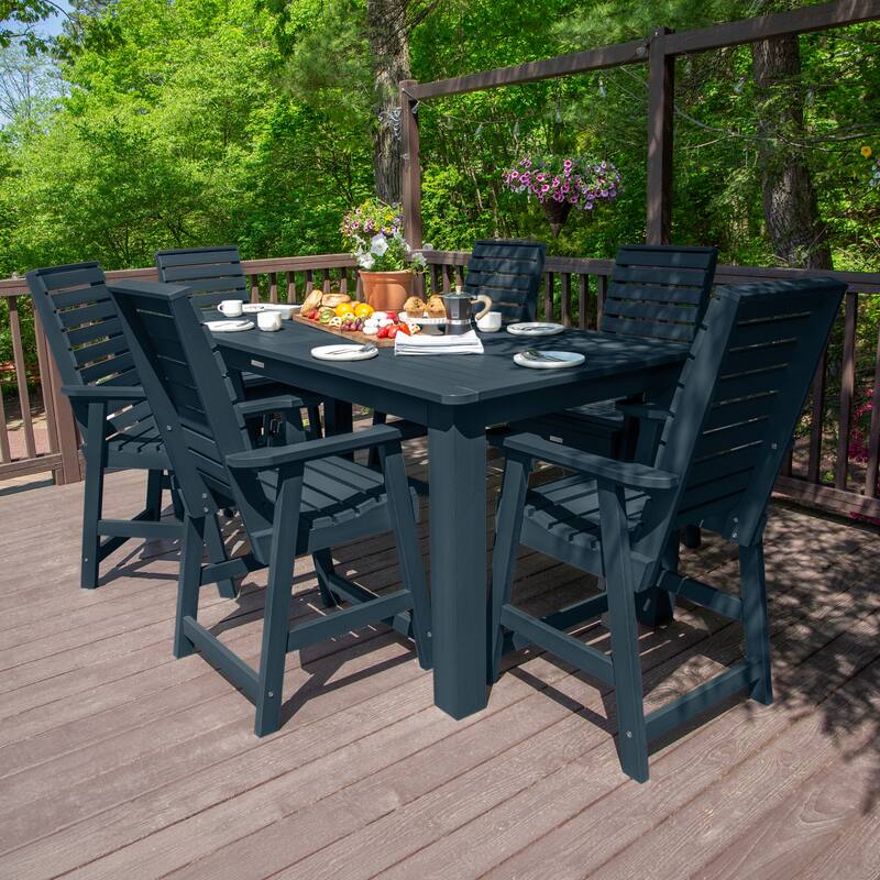 HIGHWOOD 7-Piece Counter Height Outdoor Dining Set - 42" x 84" Table