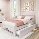 preview thumbnail 4 of 12, Max and Lily Farmhouse Full Bed with Plank Headboard and Trundle White Wash