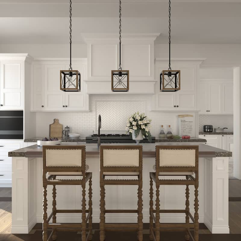 Kiro 1-light Modern Farmhouse Rectangle Pendant Light with UL Certified