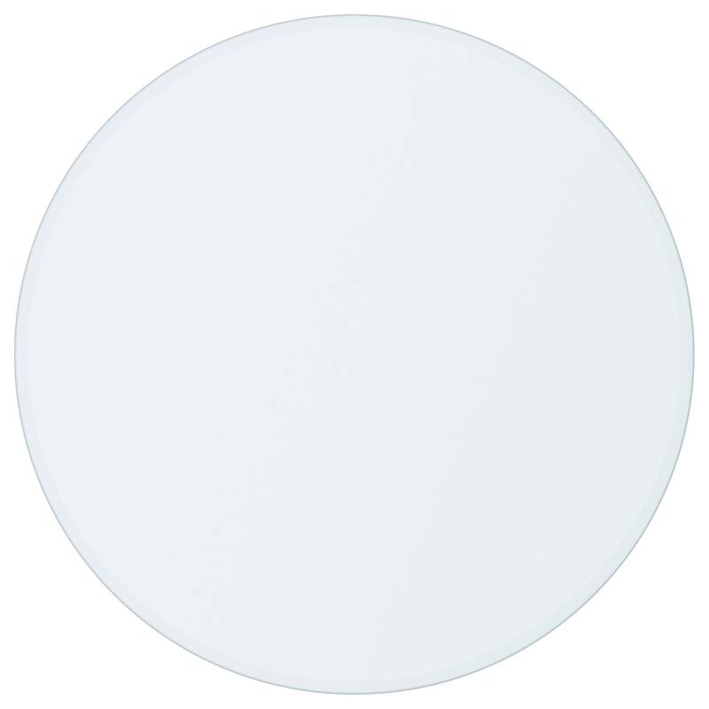 Round Casual Clear Tempered Glass Finish Top - Clear Glass