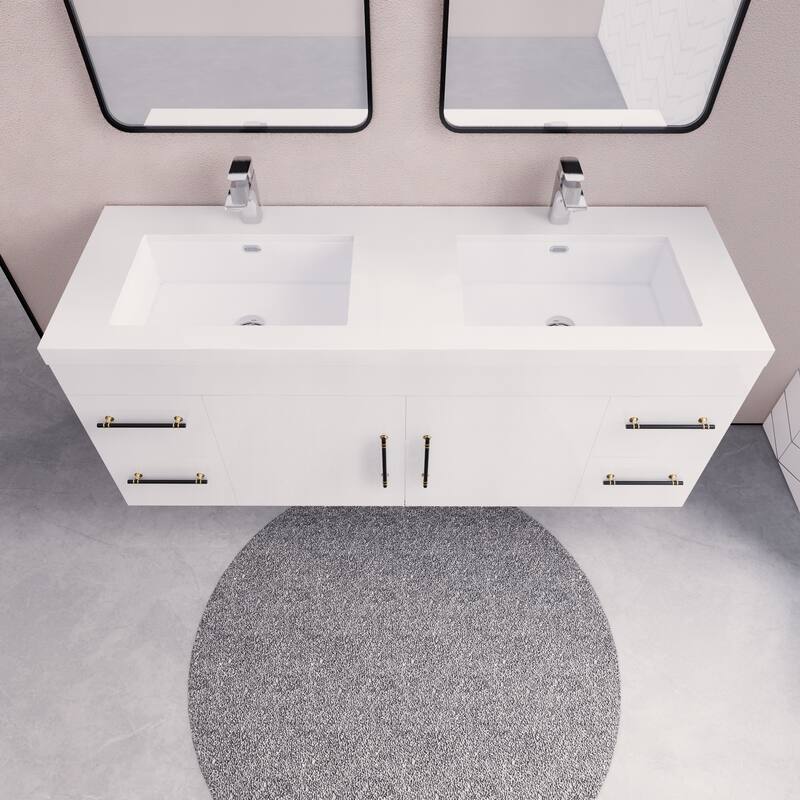 Eliza 60'' Wall Mounted Vanity with Double Sink