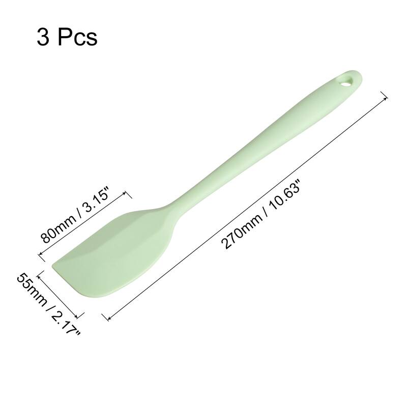 Silicone Spatula Spoon, 11" Heat-resistant Scraper for Cooking Mixing - Cyan - 3 Pcs