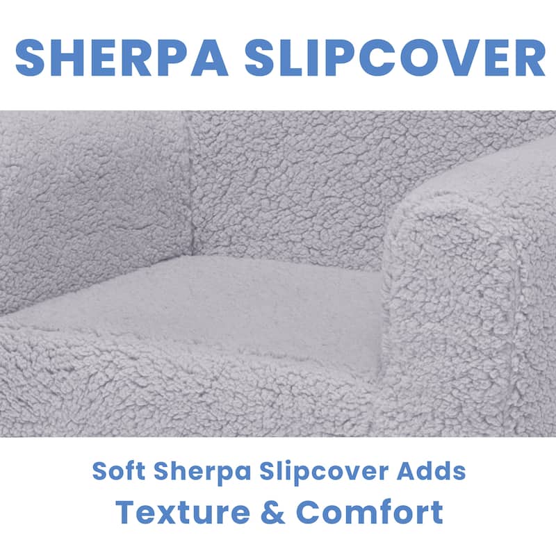 Delta Children Cozee Sherpa Chair for Kids for Ages 18 Months and Up