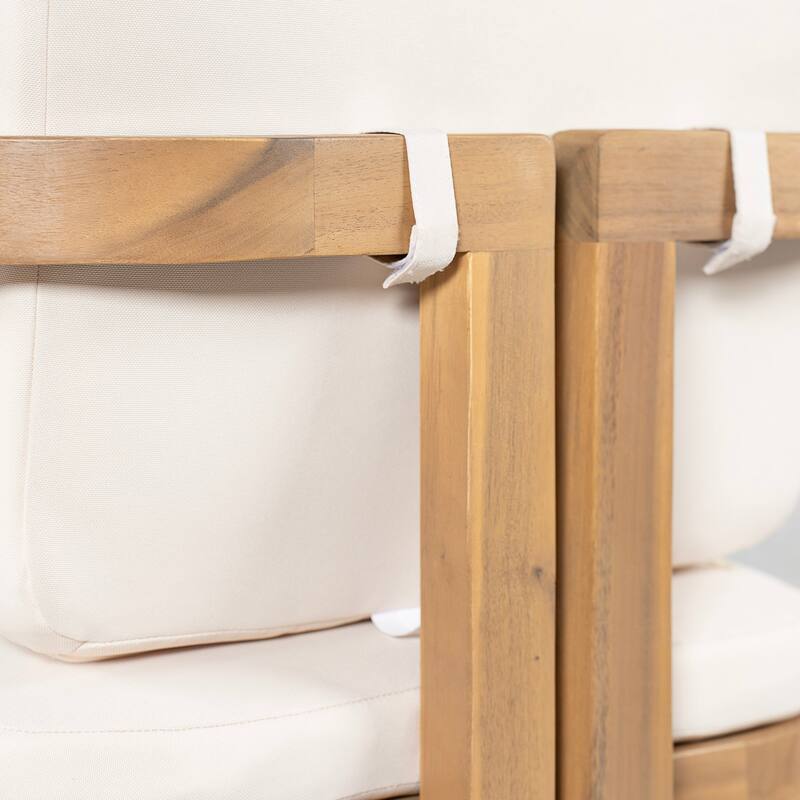 Christopher Knight Home - Outdoor Acacia Wood Dining Chairs with Cushions - Set of 2