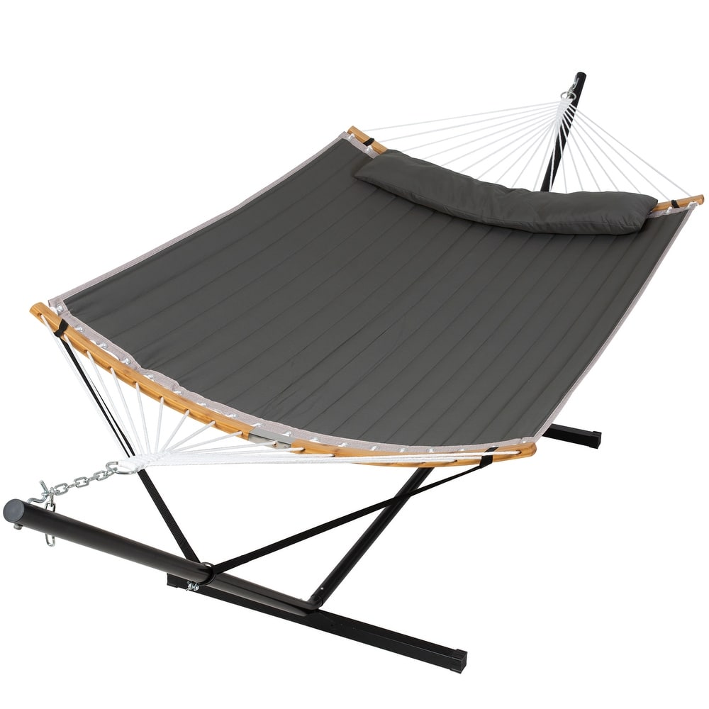 2-person Outdoor Hammock with Stand & Pillow