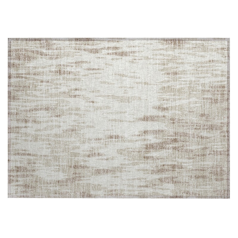 Machine Washable Indoor/ Outdoor Abstract Chantille Rug