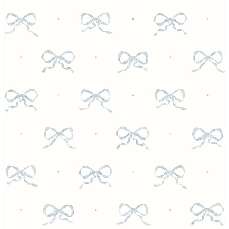 Erin Gates Emma Blue Heather Large Bow Wallpaper