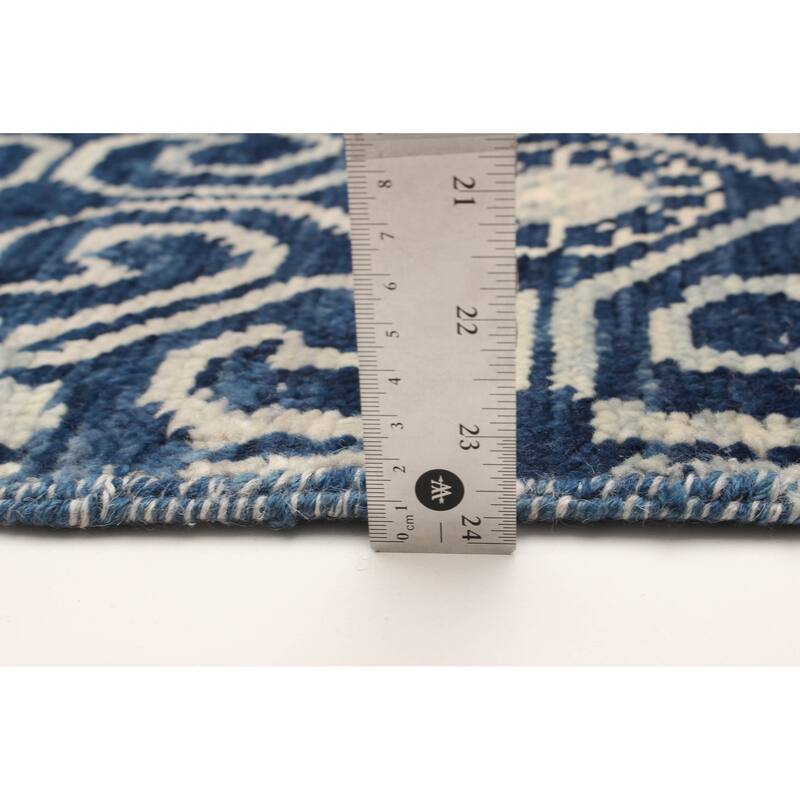 ECARPETGALLERY Hand-knotted Mystique Dark Blue Wool Rug - 2'4 x 6'2