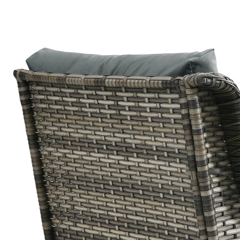 5-Person Outdoor Wicker Patio Conversation Sets with Table and Cushion