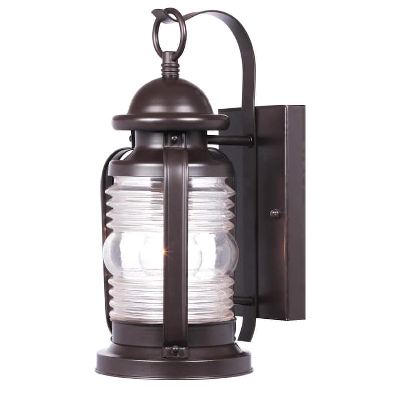 Westinghouse Weatherby One-Light Exterior Wall Lantern, Weathered Bronze Finish on Steel with Clear Glass