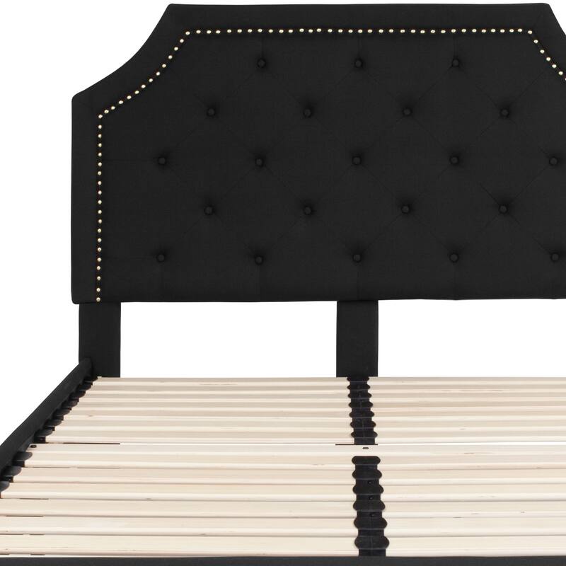 Arched Tufted Upholstered Platform Bed