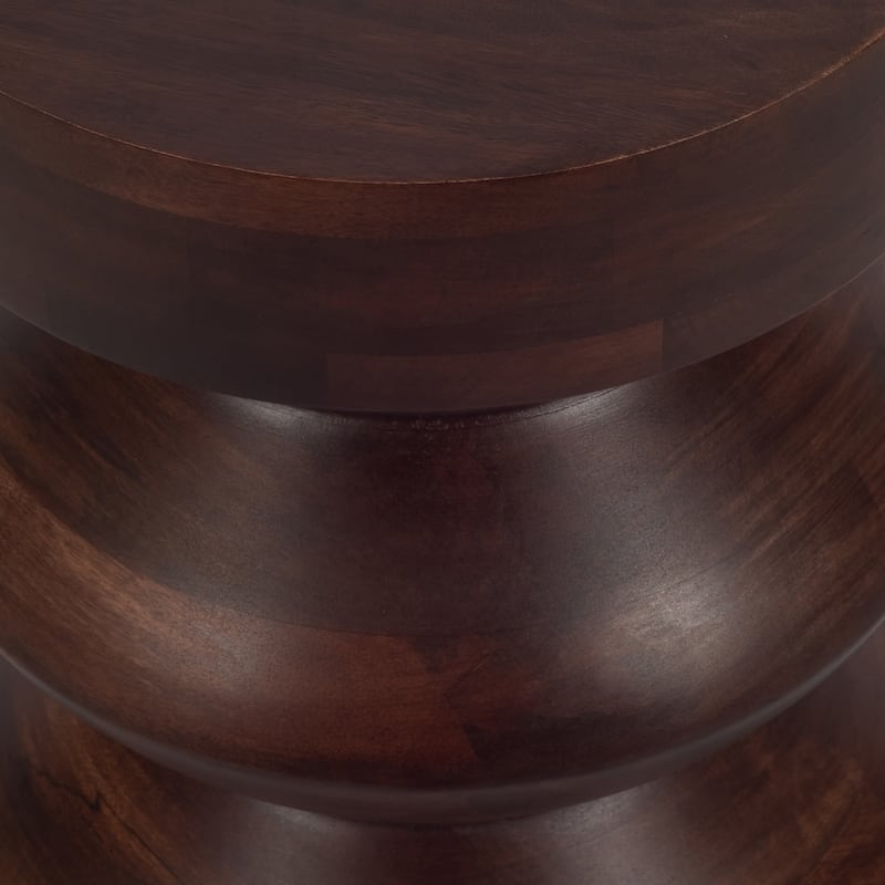Sagebrook Home Modern Mango Wood Accent Table with Sculptural Design Wood - 13" x 13" x 18"