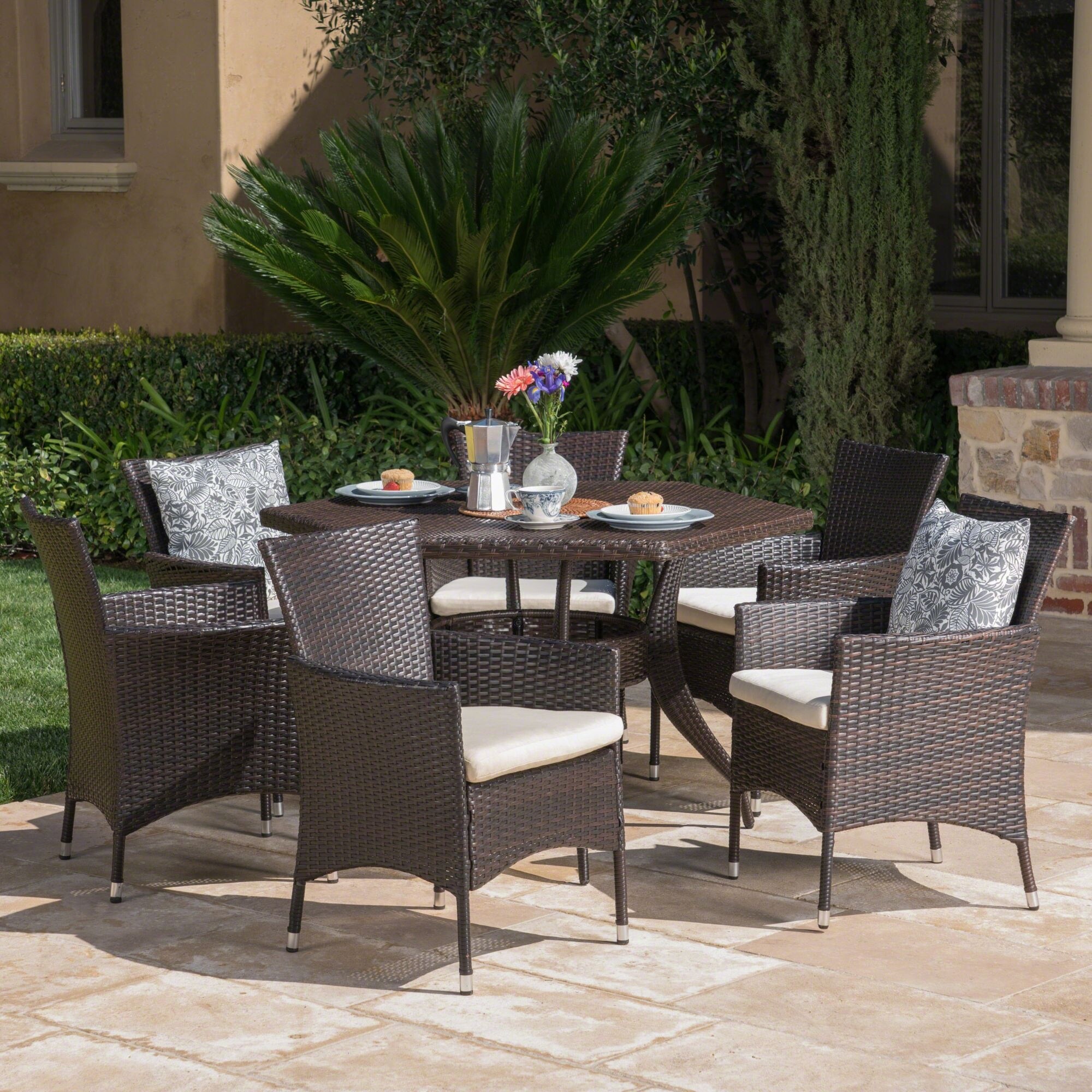 7 piece hexagon patio dining sale set