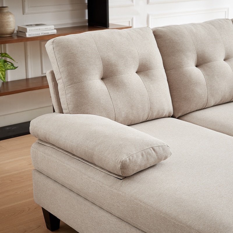 Jarenie U-Shaped 4 Seat Sectional Sofa Couch with Double Chaise for Living Room