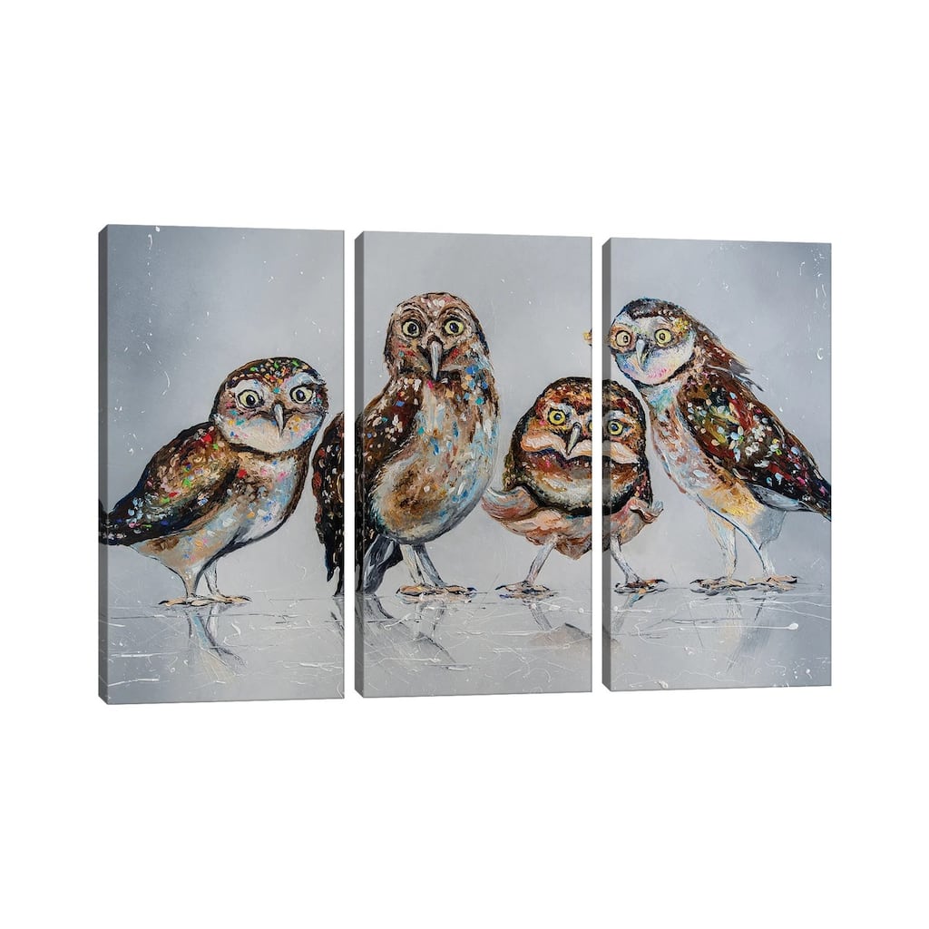 iCanvas "Company Of Owls" by KuptsovaArt 3-Piece Wall Art Set