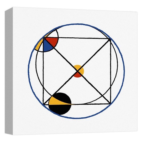 PTM Images 9-124665 PTM Canvas Collection 12" x 12" - "Mondrian Circle V" Giclee Patterns and Designs Art Print on Canvas