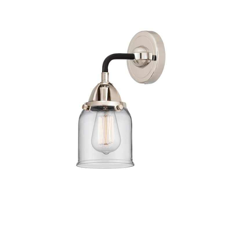 Innovations Lighting 288-1W-10-5 Bell Sconce Bell 10" Tall Wall Sconce - Black Polished Nickel / Clear