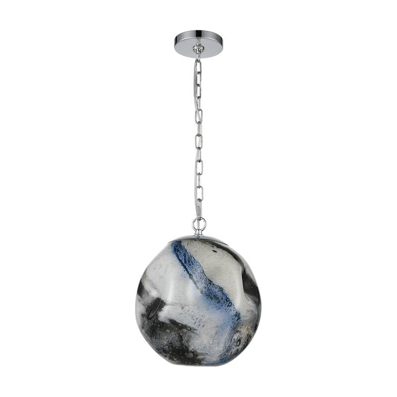 Elk Home Blue Planetary Chrome With Blue Glass 1 Light Pendant