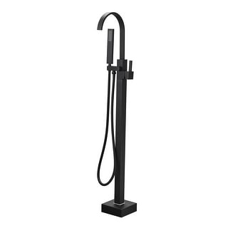 Matte Black Single Handle Freestanding Tub Filler