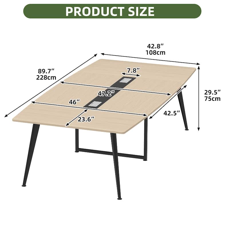 Moasis Boat Shaped Conference Table Meeting Table Office Table w/Power Outlets