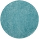 preview thumbnail 36 of 90, SAFAVIEH Polar Shag Bibi Glam Solid 3-inch Extra Thick Rug 6'7" Round - Light Turquoise - Round