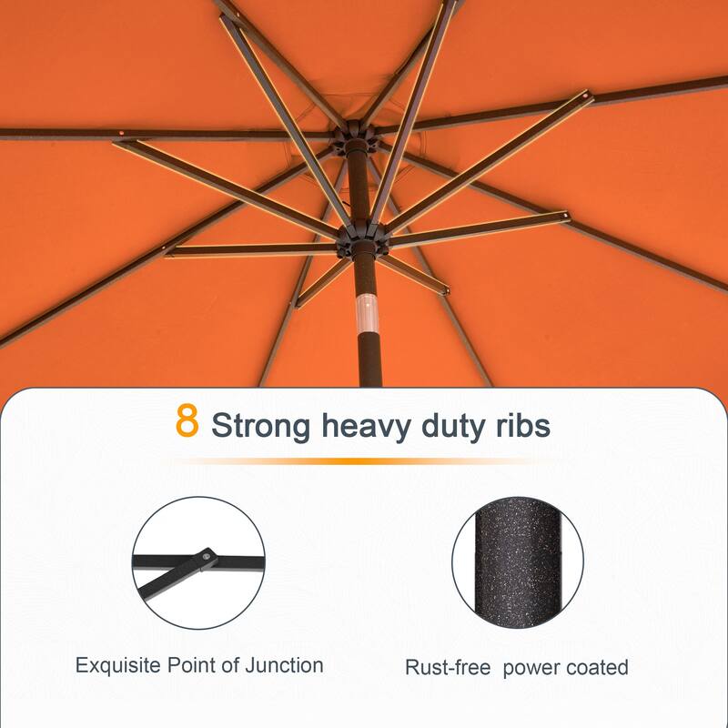 LIVOOSUN 9ft Patio Umbrella Outdoor Table Umbrella with Tilt and Crank