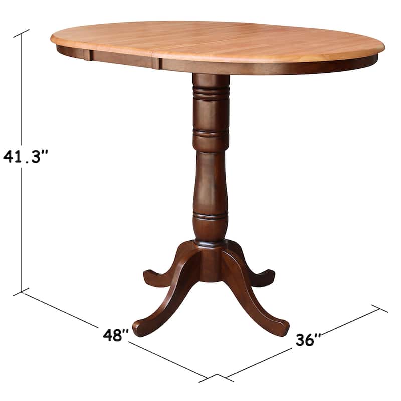 Copper Grove 36-inch Round Pedestal Table with 12-inch Leaf
