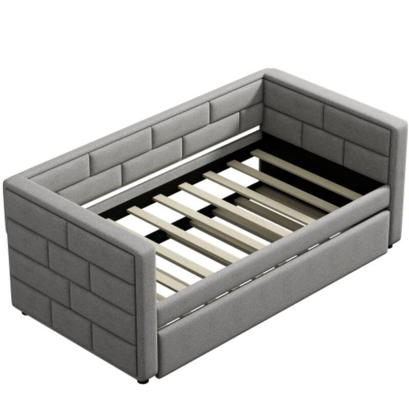 Twin Size Daybed with Trundle in Gray