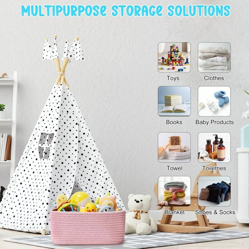 3-Pack Shelf Baskets for Organizing, Storage Baskets, Storage Organizer - 1.5"L x 0.5"W x 1"H