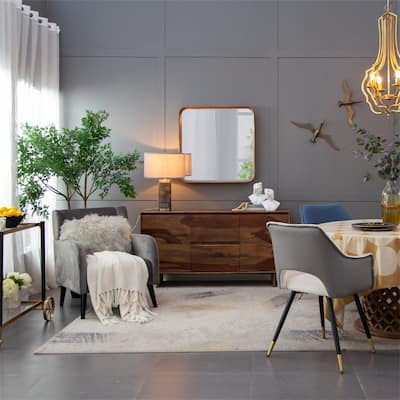 Irrgeular Mirror with Wood Frame