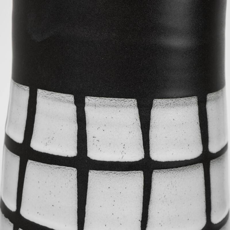 Black and White Modern Grid Ceramic Vase