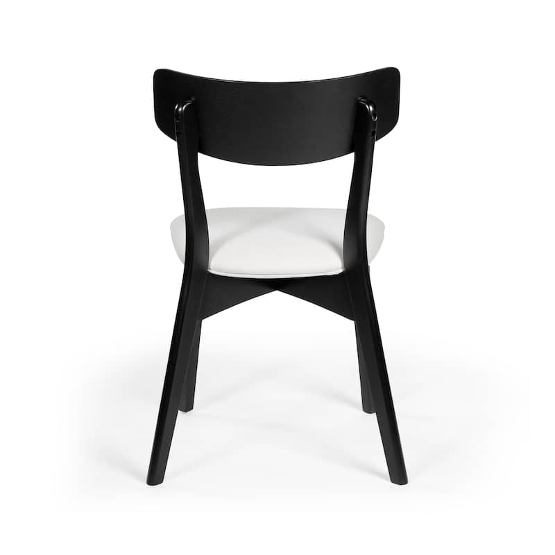 Chazz Mid-Century Modern Upholstered Rubberwood Dining Chairs (Set of 2) by Christopher Knight Home