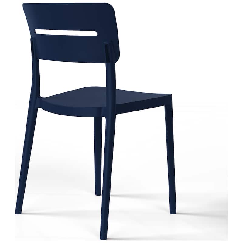 Frond and Form Modern Outdoor Patio Stacking Dining Side Chair (Set of 2)