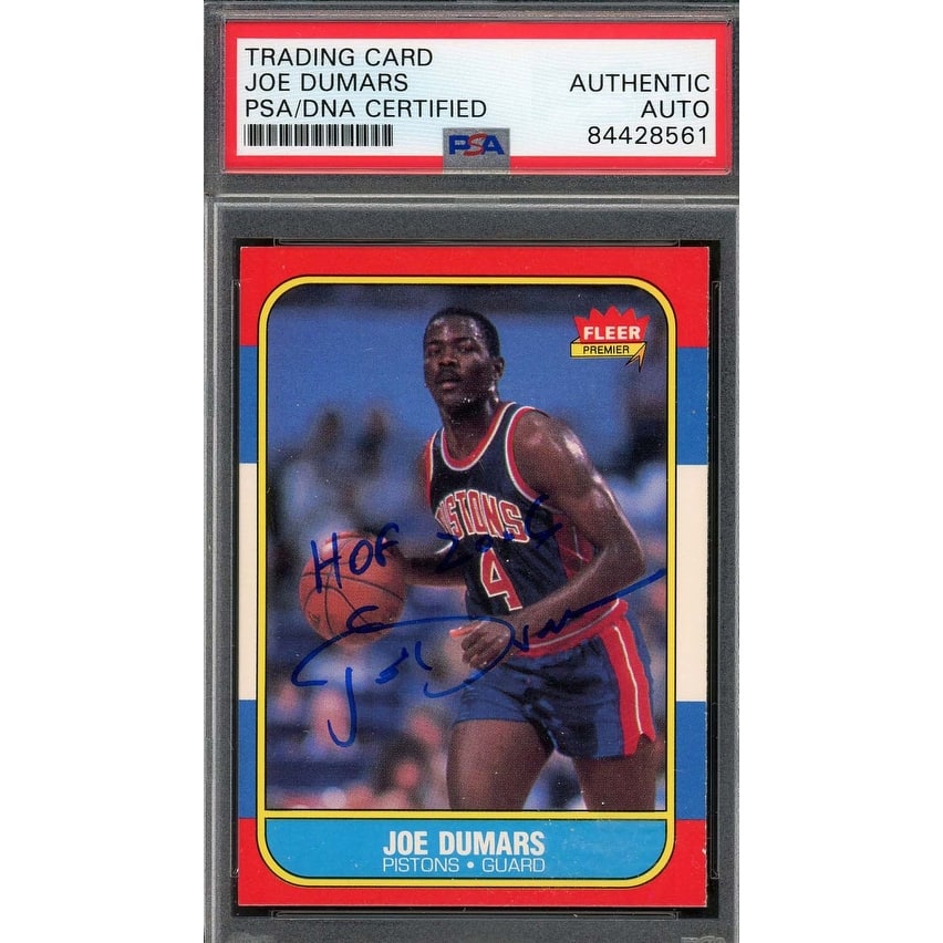 Joe Dumars Autographed 1986 Fleer HOF 2006 Signed Rookie Card #27 PSA DNA C - 8'6" x 11'6"