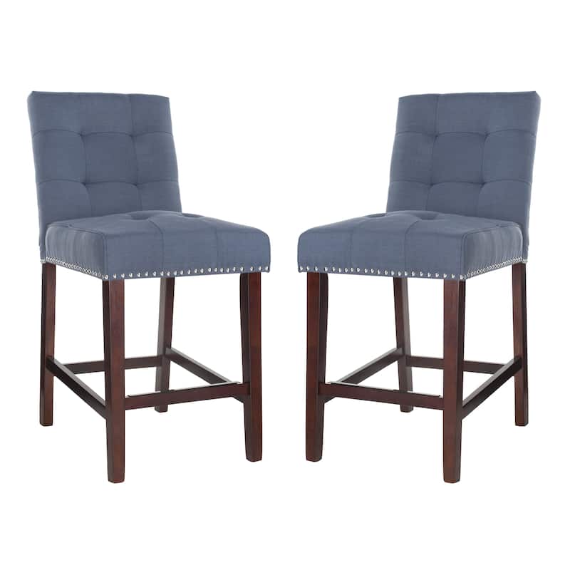 SAFAVIEH Vivien 27-inch Tufted Counter Stool (Set of 2) - 19Wx23Dx40H